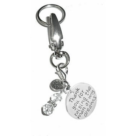 Hidden Hollow Beads Women's Keychains - Thank You For Raising The Man Of My Dreams Key Ring Charm - Bag (Bride Groom Bridesmaid Best Man)