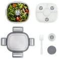 thumbnail image 3 of Caperci 55 oz Superior Salad Bento Box with 4-Compartments, 3 oz Sauce Container, Reusable Spork & BPA-Free (Gray), 3 of 5