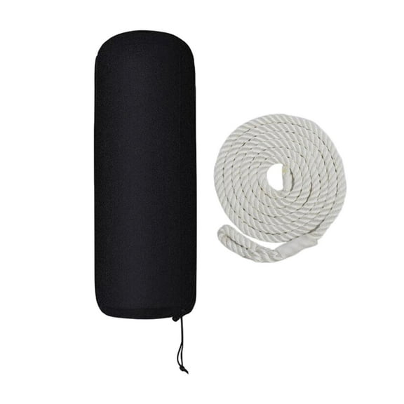 funtasica Boat Fenders Cover Marine Bumpers Cover Protector Easy to Install Lightweight Accessory for Center Rope Tube Fenders White Rope