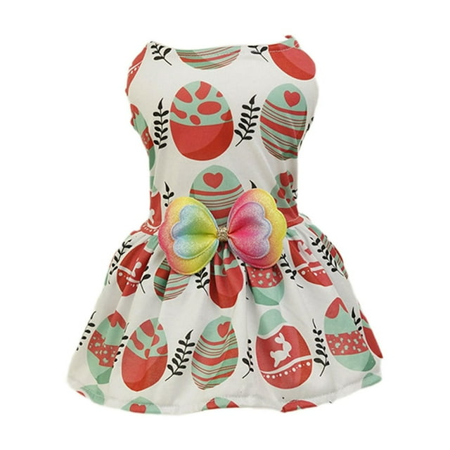 Mom's Best Vestido de princesa, para gatos pequeños, perros, primavera y verano, 35 x 45 cm, ropa para mascotas de Pascua, talla L