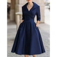 thumbnail image 3 of Elegant and flattering long-sleeved dress for women with a fitted waist., 3 of 5
