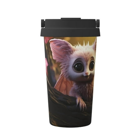 

Matuu Adorable Fluffy Bat for Insulated Coffee Mug Reusable Travel Coffee Cup Spill Proof 16oz Stainless Steel Coffee Cups for Hot/Ice Coffee Tea