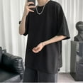 thumbnail image 6 of Tosmy Mens T Shirt Male Summer Half Sleeve Kong Style Trend Versatile Elbow-Length Shirt Trendy Short Sleeve Loose Simple Tee Top For Men, 6 of 7