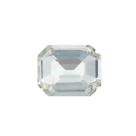 Embellishment Resin Flat Back - 8pcs Embellishment Rhinestone, Clear Emerald-Cut Foil Back Crystal 10x8mm