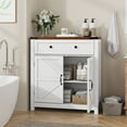 thumbnail image 3 of Smart FENDEE Farmhouse Kitchen Sideboard, Coffee Bar Cabinet with 2 Doors and 1 Drawers, White, 3 of 7
