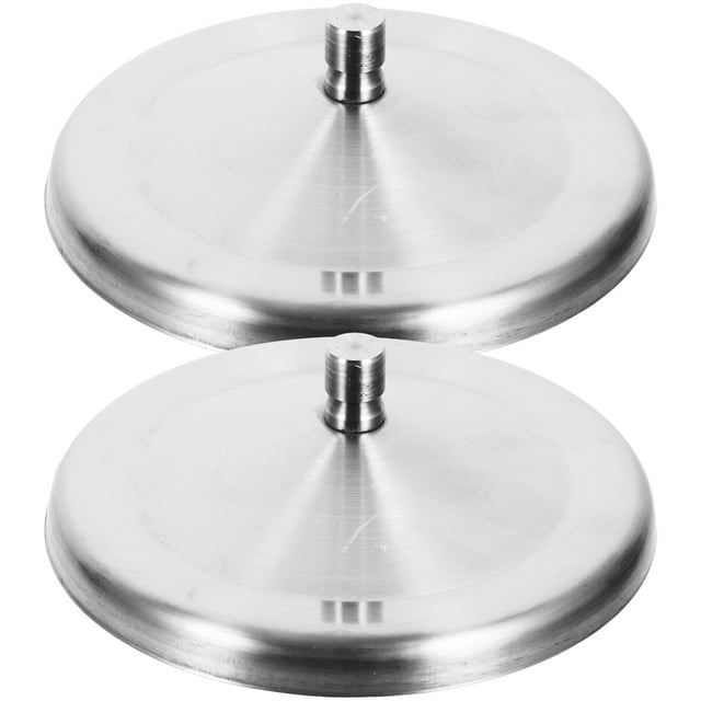 2Pcs 10cm Stainless Steel Cup Lids Dust-Proof Silicone Mug Cover Drink Cup Lids(Silver)