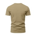 thumbnail image 5 of Mens T-shirts Short Sleeve V Neck Pocket Tee Solid Color Slim Fit Casual Summer Top Beige S, 5 of 10