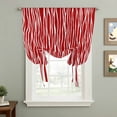 thumbnail image 2 of Red Striped Tie Up Curtains for Windows, Adjustable Balloon Window Shades, Classic Minimalist Waves Lines Pattern Kitchen Window Treatments Adjustable Roll Up Curtain for Basement/Nursery 52"x45", 2 of 8
