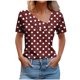 thumbnail image 2 of mfyjkho Tops De Tallas Grandes, Camisa Informal De Manga Corta Con Botones Y Estampado A Cuadros Para Mujer Tops Y Blusas Para Mujer L, 2 of 6