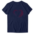 thumbnail image 3 of Neewe Womens Lover Heart Graphic V Neck Shirt Valentines Funny Couple Matching Casual Short Sleeve Tee Tops, 3 of 5