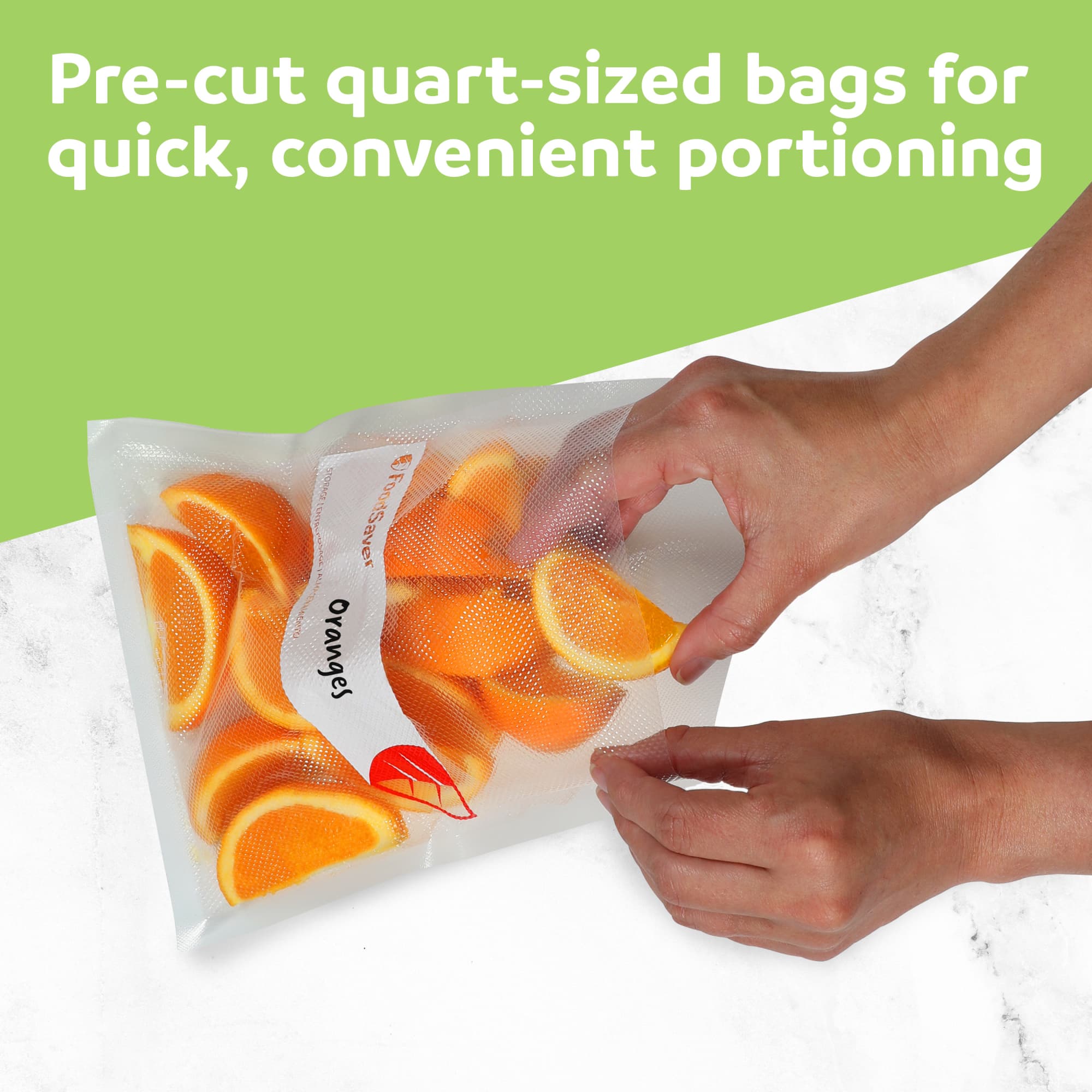 FoodSaver Quart Vacuum Seal Bags, 20 Count Pre-Cut BPA-Free Storage Bags, Align to Seal & Tear to Open for Food Storage, Sous Vide, and Meal Prep