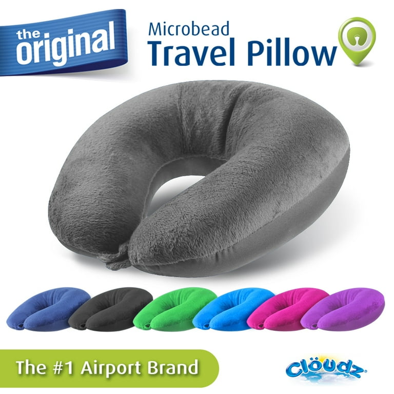 Cloudz Microbead Travel Neck Pillow Grey