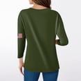 thumbnail image 5 of 250th Anniversary Shirts for Women 2026 - Patriotic 1776-2026 USA Flag V-Neck 3/4 Sleeve Graphic Tees - Vintage Distressed Pullover Tops Army Green L, 5 of 5