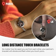 TOTWOO Long Distance Bracelets for Couples, Vibration & Light Up Bracelet, Montain & Sea Long Distance Relationship Gifts for Girlfriend Boyfriend