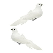 2pcs Decorative White Artificial Feathered Birds Artificial Birds Ornaments For Floral Arrangements Wedding Wreaths Craft Decorative