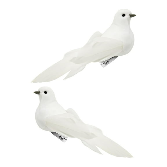 Desk Accessories Clearance! 2Pcs Decorative White Artificial Feathered Birds Artificial Birds Ornaments For Floral Arrangements Wedding Wreaths Craft Decorative