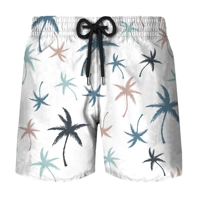 Simple Beach Coconut Tree 3D Printed Short Pants Mens Summer Board Shorts Swimsuit Male Swimming Trunks Quick-dry Custom Shorts