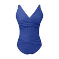 thumbnail image 6 of Push Up One Piece Swimsuit for Women with Tummy Control, Retro Ruched Ruffles, Slimming Vintage Padded Swimwear, 6 of 6