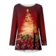 thumbnail image 5 of ICHUANYI Liquidación Camisas casuales florales de manga larga para mujer Jersey sólido Tops de túnica sueltas Estampado de árbol de Navidad Blusa de manga larga con cuello redondo ICHUANYI WER2023082204520, 5 of 5