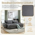 thumbnail image 6 of 44" Chaise Lounge Indoor with Charging Station and Cup Holders, Upholstered Corduroy Sleeper Sofa Bed with Adjustable Backrest and Side Pockets for Living Room, Gray, 6 of 7