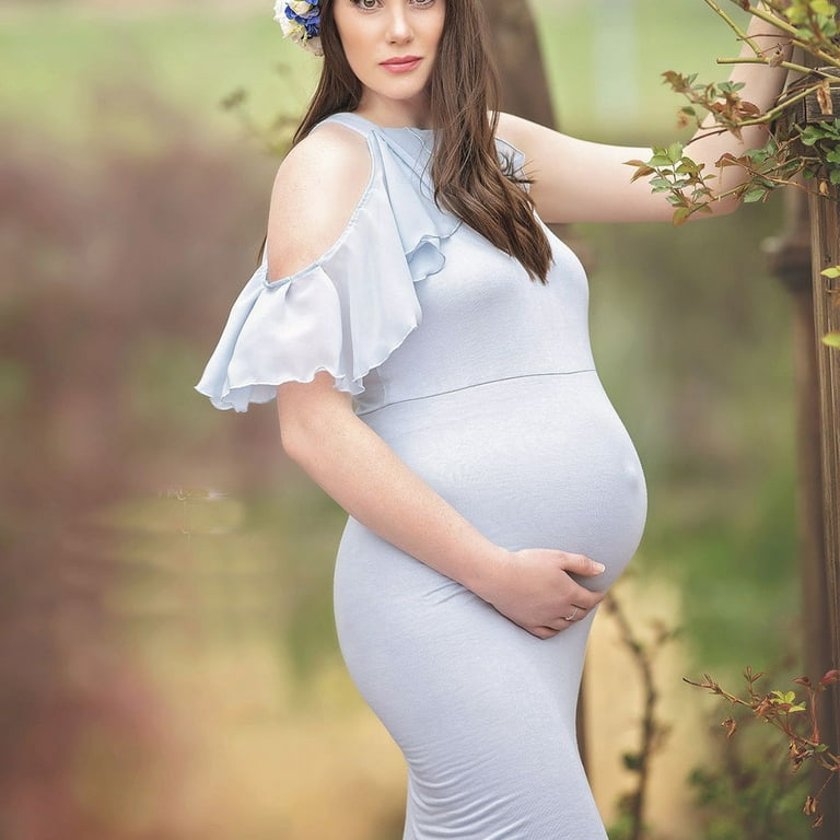 Women's Floral Over The Shoulder Ruched Maternity Nursing Dress –  MotherBeeMaternity