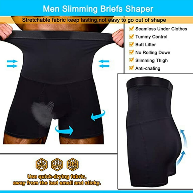  Jugaoge Mens Tummy Control Shapewear Boxer Briefs High