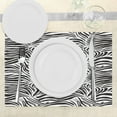 thumbnail image 3 of Ambesonne Black White Place Mats Set of 4, Wild Zebra Lines, Standard Size, Black White, 3 of 6