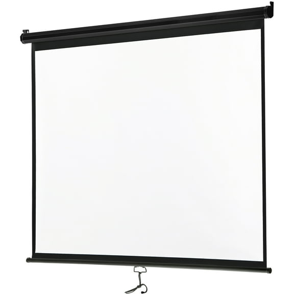 72" 4:3 HD Manual PullDown Retractable Projector Screen 4K Movie Theater Black