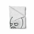 thumbnail image 2 of Humor Soft Flannel Fleece Throw Blanket, Stickman Meme Face Looking at Computer Joyful Fun Caricature Comic Design, Cozy Plush for Indoor and Outdoor Use, 50" x 60", Black and White, by Ambesonne, 2 of 6