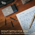 thumbnail image 5 of Wordsworth & Black Fountain Pen Ink Refills, 30 Blue Ink Cartridges - International Standard Size, 5 of 15
