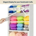 thumbnail image 6 of LazySpin Hanging Yarn Storage Organizer with 6 Zipper Closure Compartments, Large Capacity Knitting Organizer Storage,  White, 6 of 9