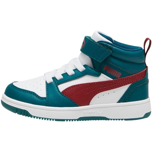 Tenis Puma Rebound V6 MID PS para Niños 17 A 21.5. 393832-18 verde oscuro 17.5