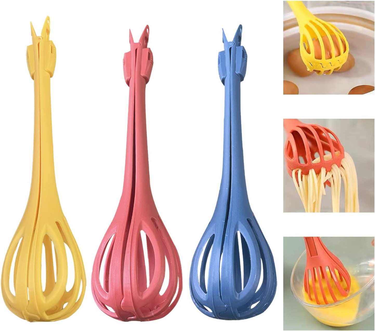 3 in 1 Food Clip & Egg Whisk, Multifunctional Kitchen Tool Egg Beater