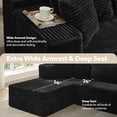 thumbnail image 3 of EuKer Sectional Couch, 105.7" Oversized Sofa Bed with Deep Seat for Living Room, Bedroom, Black, 3 of 7