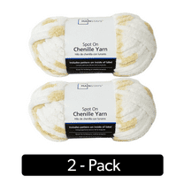 Mainstays Spot On Chenille Yarn, 56.8 yd, Gold, 100% Polyester, Super Bulky, Pack of 2