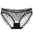 thumbnail image 2 of Women's Bikini Panties Sheer Lace Briefs Lightweight Thin Mesh Underpants Womens Cotton Boyshorts Underwear Black S, 2 of 8