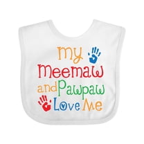 Inktastic My Meemaw and Pawpaw Love Me Boys or Girls Baby Bib