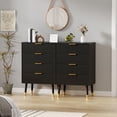 thumbnail image 4 of Bingirl Commode Chic Moderne à 4 Tiroirs pour Chambre et Garde-Robe : Rangement en Bois avec Unité d'Organisation, Petites Tables de Nuit Cannelées Incluses, 4 of 7