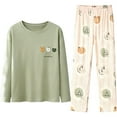 thumbnail image 3 of Womens Pajama Set Soft Warm Nightwear Long Sleeve Top and Pant Sleepwear Pajama Sets for Women Short Sleeve Pj Set Casual Loose Loungewear Spring Outfits, 3 of 3