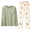 A Green, variant on Women's 2PC Matching Lounge Set Casual Fashion Long Sleeve Top and Pants Loose Soft Cute Printed Tracksuit Everyday Nightwear Pajama Yellow L