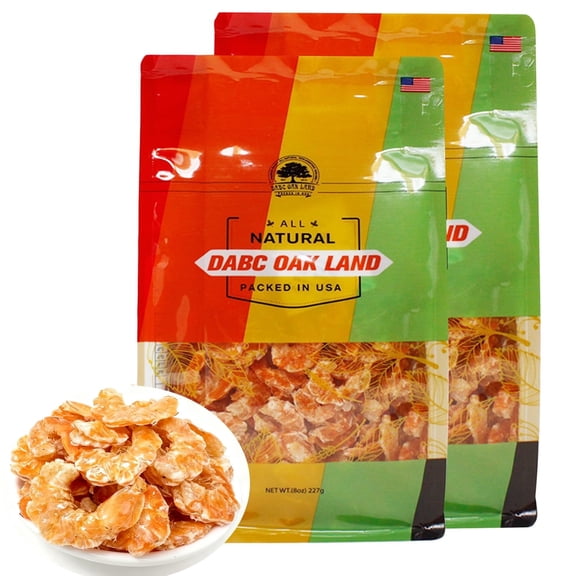 2LB Dried Shrimp Florida Sun Died Shrimp  USA Dried Seafood Fresh-Caught & Dehydrated for Snacks, Seafood Salad, Pad Thai or Soup Large