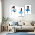 thumbnail image 4 of Hieng 3 Pieces Black Girl Ballet Wall Art Blue Ballerina Canvas Prints African Americans Pictures Ballet Dancer Paintings Afro Girl Poster for Nursery Decor, 4 of 6
