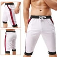 thumbnail image 2 of Iugvhana Men's 3/4 Jogger Capri Pants Workout Gym Below Knee Shorts Drawstring Pockets Jogger Sweatpant Capris for Men White M, 2 of 3