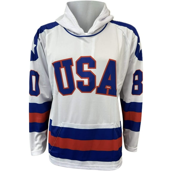 Miracle on Ice USA Hockey 1980 Lightweight White Hoodie