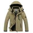 thumbnail image 1 of Ikevan Man'S Warm Waterproof Windbreaker Hooded Raincoat Snowboarding Jackets Khaki 8(XXL), 1 of 3