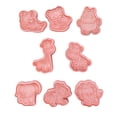 thumbnail image 2 of Cateissary Moldes de estampado de galletas de dibujos animados de 8 piezas, juego de moldes de estampado de Fondant de plástico PP, utensilios Cocina y Comedor No.02, 2 of 6