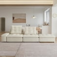 thumbnail image 4 of Sodrens 102" Modular Sectional Sofa Cloud Couch,L-Shaped Modern Frosted Velvet Sofa for Living Room,Apartment and Small Space,2-Seat Sofa with One Ottoman,Beige, 4 of 11