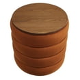 thumbnail image 2 of Modway Mezzo Round Performance Velvet Storage Ottoman in Rust, 2 of 9
