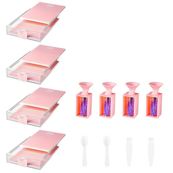 12-Pack Trabricks Stackable Diamond Art Trays with Lids, Diamond-Painting Art Kits for Adult for DIY Art Craft C