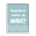 thumbnail image 4 of Stupell Industries Happiness Beach Water Waves Uplifting Cursive Phrase Graphic Art White Framed Art Print Wall Art, Design by Lettered and Lined, 4 of 5